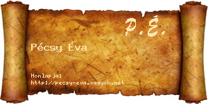 Pécsy Éva névjegykártya