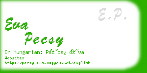 eva pecsy business card